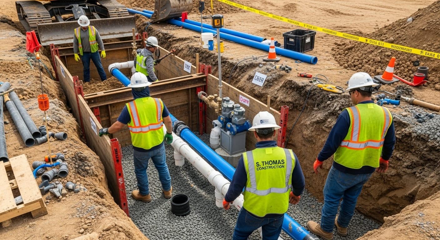 S Thomas Construction Team at Work