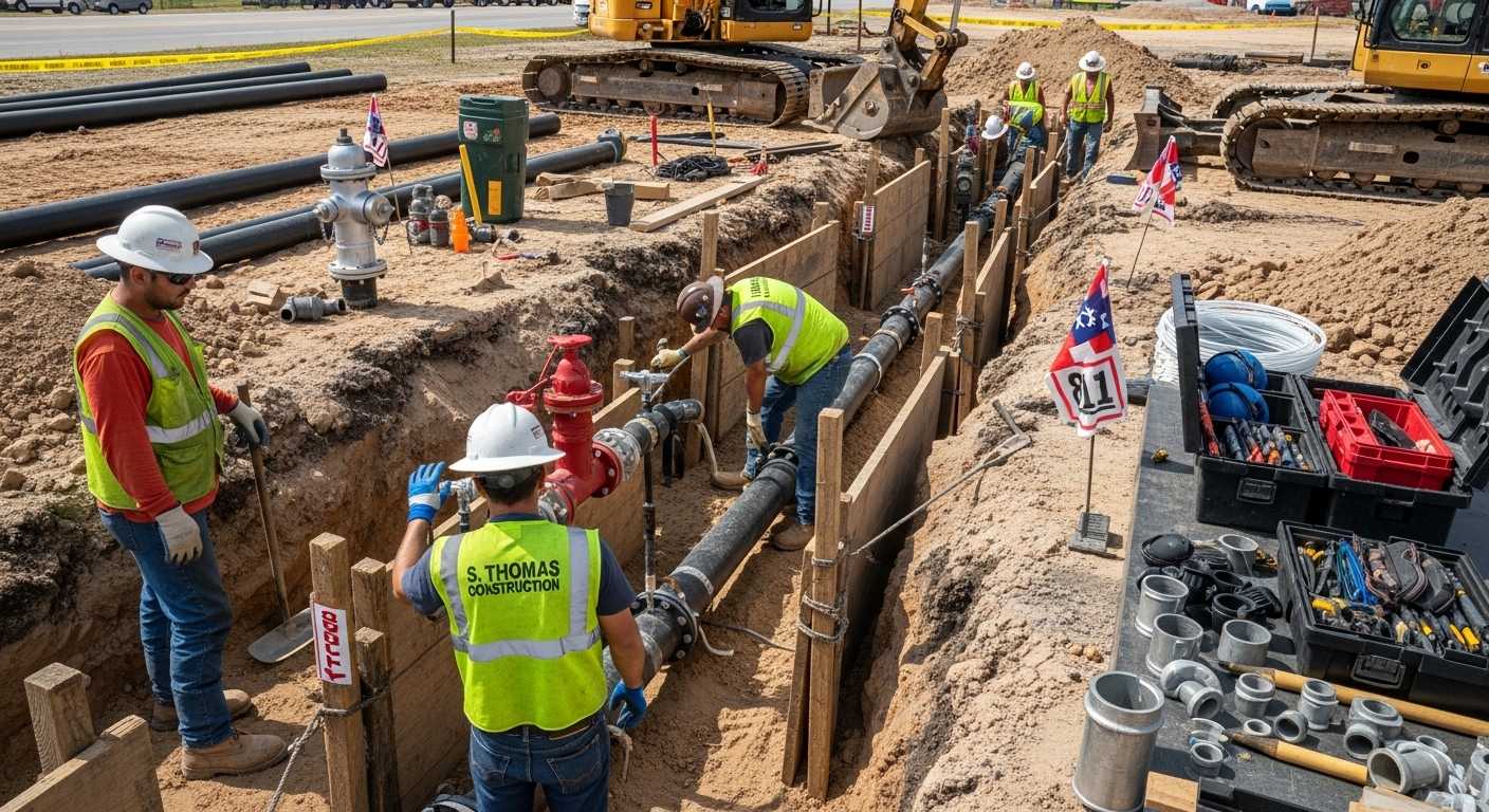 Fire Line Installation, S. Thomas Construction